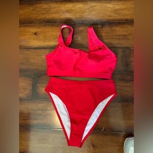 Red Women's Swim Set